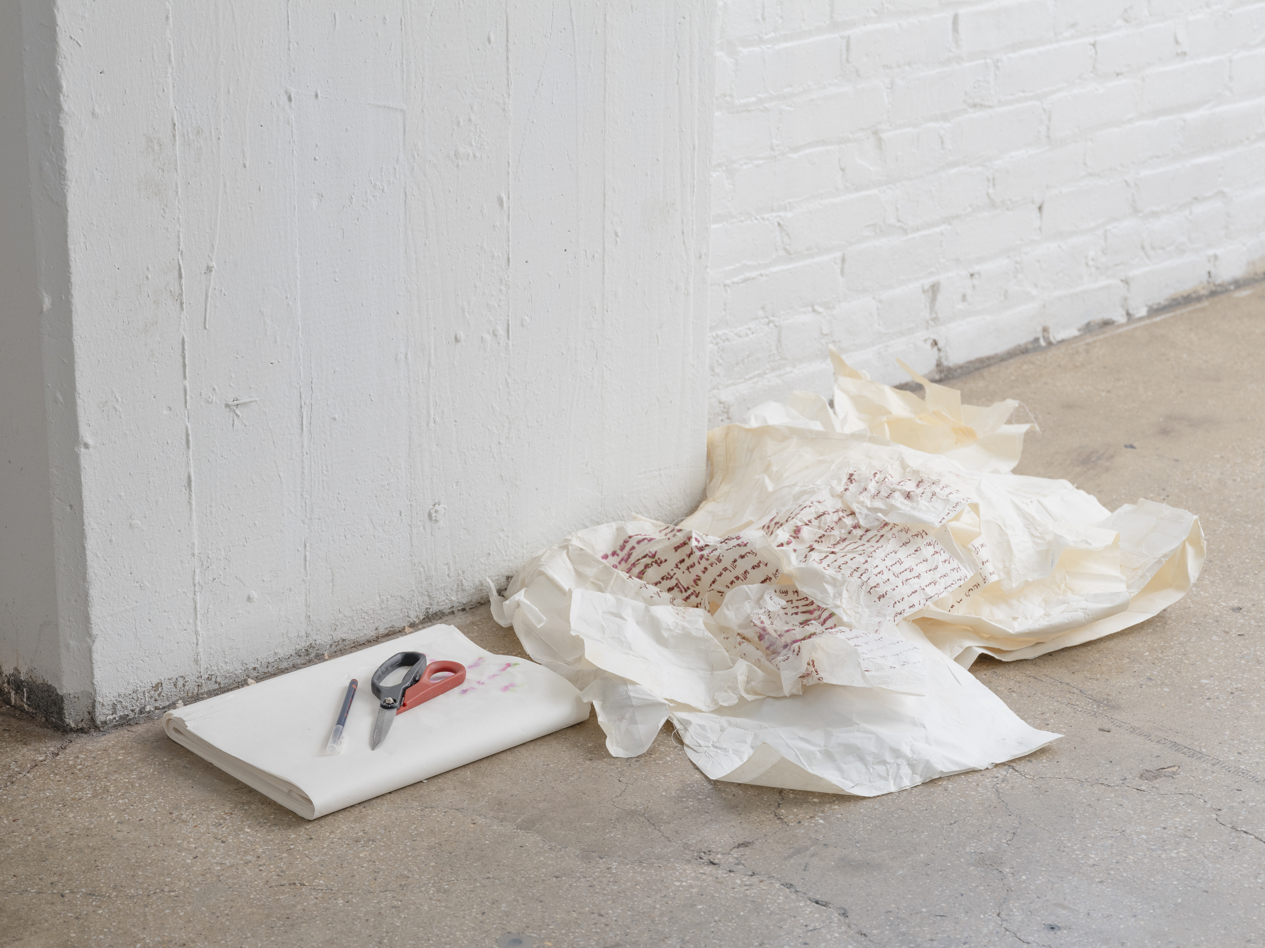 residues from 5-hour durational performance 'Iteration No.2'
